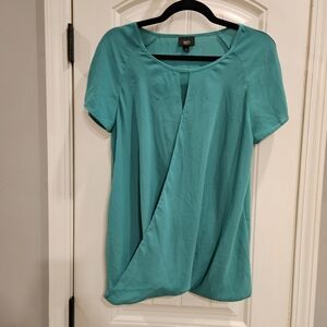 Mossimo Kelly Green Business Casual Keyhole Polyester Top Size Large